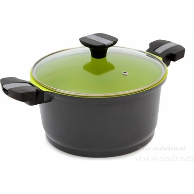 BIOPAN silnostěnný hrnec, 5 l, nepřilnavý, se skleněnou poklicí 24 cm, odnímatelné rukojeti