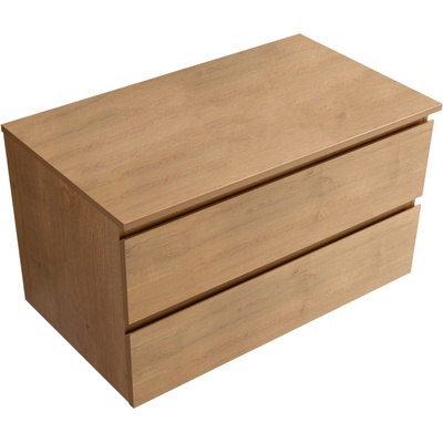 CERANO - Koupelnová skříňka Carole s deskou pod umyvadlo - dub medový - 100x49,8x46 cm