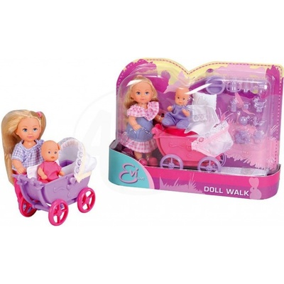 Simba Evi Love bábika Evička doll walk s kočárkem v kalhotách