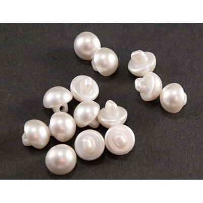 Gombík perlička so spodným prišitím - off white - priemer 0,9 cm