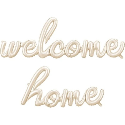 PartyDeco Fóliový balónový nápis - Welcome home 258 x 55 cm