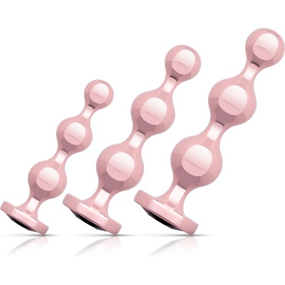 Rosy Gold - Комплект метални анални тапи 3 броя - Розово злато