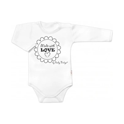 Body dlhý rukáv Baby Nellys Made with love biele