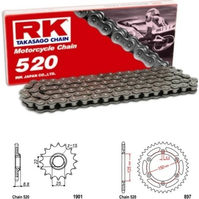 RK Racing Chain Řetězová sada KTM 125 SX 99-20