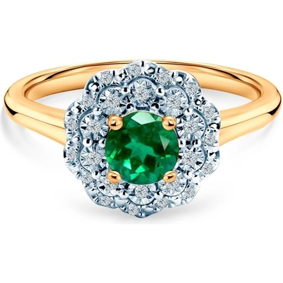 SAVICKI Пръстен Rosavine: двуцветно злато, смарагди, диаманти