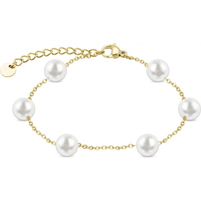 Ellami Ellami PARIS 2742 náramek z chirurgické oceli s perlami pozlacený 14K 2002742