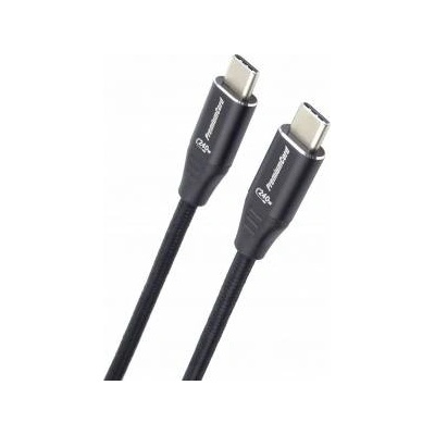 PremiumCord cable USB-C M/M, 240W 480Mbps black cotton braid, 2m
