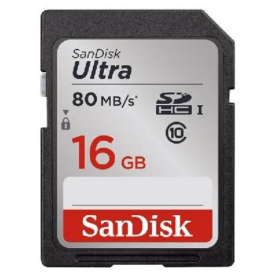 SanDisk SDHC Ultra 16GB 80 MB/s Class 10 UHS-I (139766)
