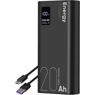 OBAL:ME Преносима външна батерия с USB-C порт, и 2xUSB-A изхода - OBALME EnergyPulse Fast Charging Power Bank 20000 mAh 22.5W (черен) (OMPWB20K)