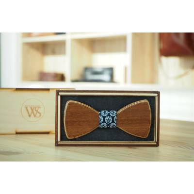Wood Style Motýlek Kulatý WS Modrotisk Třešeň