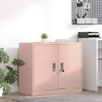 vidaXL Шкаф за съхранение Розово 80 x 40 x 70 см Стомана (891677)