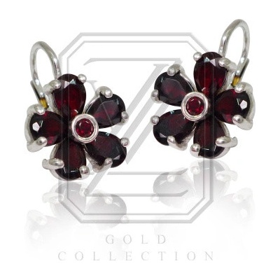 Čištín bílé zlato s granáty VE139