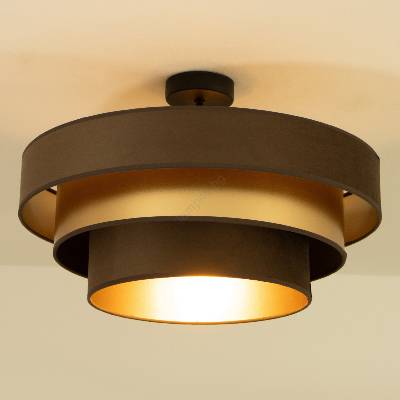 BELIS Плафон WENTA 1xE27/60W/230V Ø 50 см, кафяв/златист (BE1103)