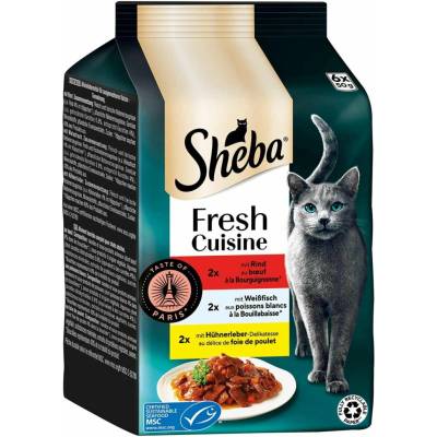 Sheba Fresh Cuisine Taste of Paris hovězí, bílá ryba und kuře 6x50 g