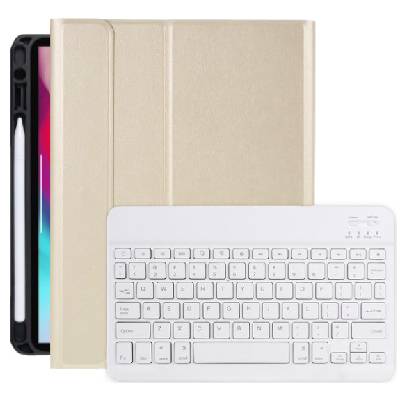 Калъф с клавиатура и място на Apple Pencil за iPad Air 4 (2020) / Air 5 (2022) / Pro 11" (2018-2022) - златно (46435)