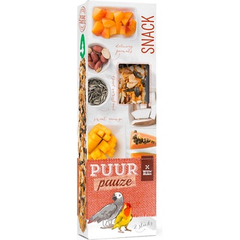 Witte Molen Puur pauze sticks - Премиум лакомство за средни папагали, крекери с папая и кокос 140 гр