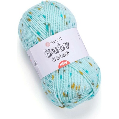 Yarn Art příze Baby Color 209 mintová s tyrkysovou a hořčicovou