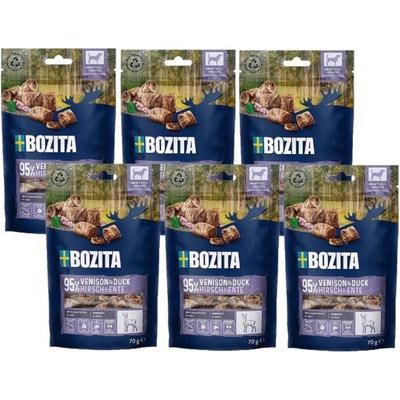 BOZITA Mäsové kúsky kačacie s divinou pochúťka pre psov 6 x 70 g