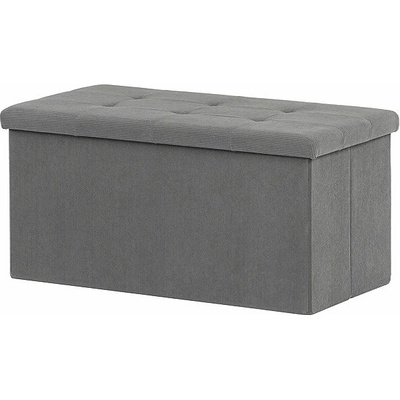 AUTRONIC Taburet s úložným priestorom, sivá menčestrová látka 37 × 77 × 38 cm