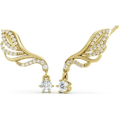 Couple, Elegantní záušnice Aviera, žluté zlato se zirkony, 585-66-3-0463.0Z00.0.00.001.19