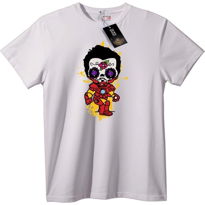 NOONEBRAND Тениска Iron Man Ден на мъртвите - S, White