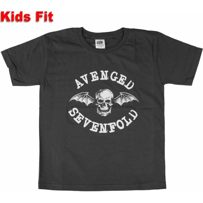ROCK OFF детска тениска Avenged Sevenfold - Класически Череп Прилеп - ТЪМНОСИВ - ROCK OFF - ASTS14BC