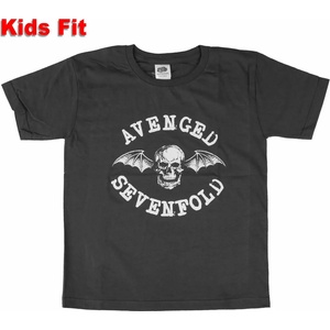 ROCK OFF детска тениска Avenged Sevenfold - Класически Череп Прилеп - ТЪМНОСИВ - ROCK OFF - ASTS14BC