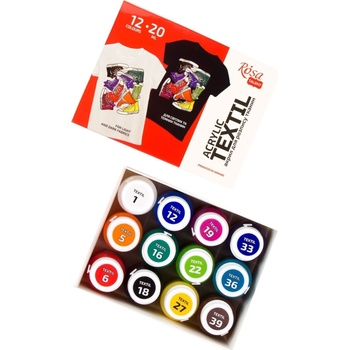 Rosa Talent Комплект цветове за текстил 12x20ml (13420213)