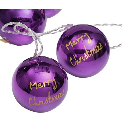 ACA Lighting LED vianočné girlanda guličky fialové teplá biela 3x batéria AA 160 cm IP20