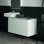 Ideal Standard Atelier Conca матово бял стенен шкаф с 2 чекмеджета и плот 100 см (T4323Y1)