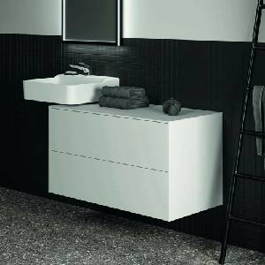 Ideal Standard Atelier Conca матово бял стенен шкаф с 2 чекмеджета и плот 100 см (T4323Y1)