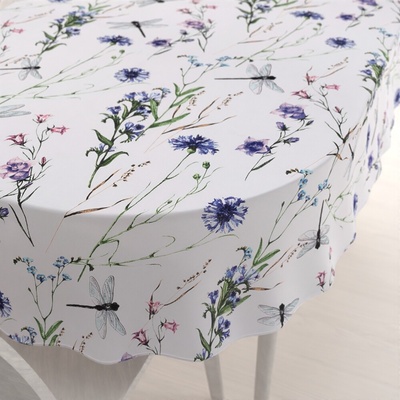 Biante bavlna oválny obrus Sandra SA-429 Lúčne kvietky s vážkami 50x100 cm