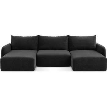 makamii Черен разтегателен ъглов диван с място за съхранение Kalena - Makamii (KALENA_UF_38_P1_C9)