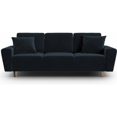 Cosmopolitan Design Tmavomodrá zamatová rozkladacia/s úložným priestorom pohovka 235 cm Kyoto