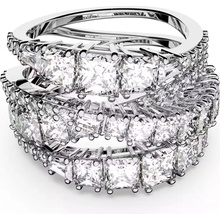 Swarovski Třpytivý trojřadý prsten Twist 584656