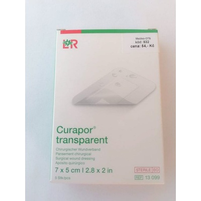 Curapor Transparent sterilní náplast 7 x 5 cm 5 ks