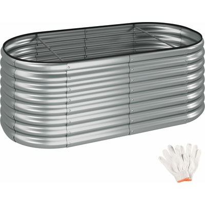 tectake 405628 vyvýšený záhon flormma pozinkovaný 160x80x60cm - stříbrná