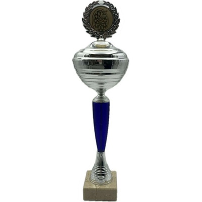 Šípkarská trofej strieborno-modrý pohár 32cm vysoká