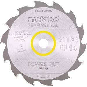 Metabo Карбидно ножче за трион (за KS 1266 S/1468 S) 190 x 20 мм, 14 зъба 628004000 (628004000)