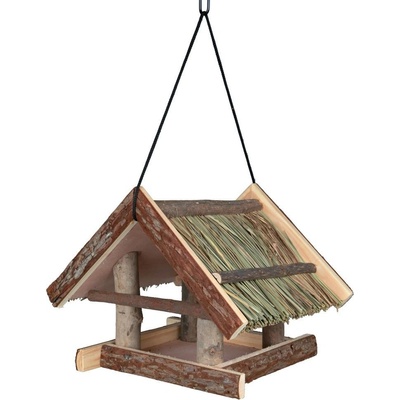 Trixie Natural Living krmítko závěsné se střechou z trávy 25x25x25c