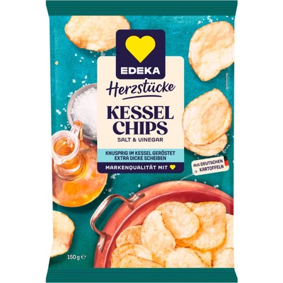 Edeka kotlíkové čipsy se solí a octem 150 g