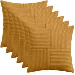vidaXL Калъфка за възглавница 6 pcs ALMELO Жълто 35 x 35 cm кордурой (914068)