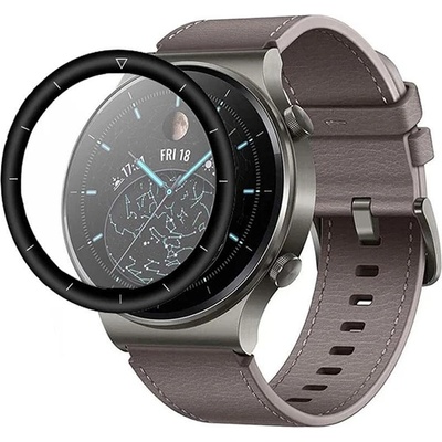 gLine Удароустойчив протектор силиконов за часовник gLine PET с черен кант за Huawei Watch GT 2 Pro, Прозрачен/Черен (16337)