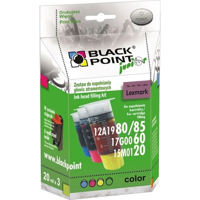 Refill Kit s náplňou Black Point Lexmark 12A1980, 12A1985, 17G0060, 15M0120 - kompatibilný