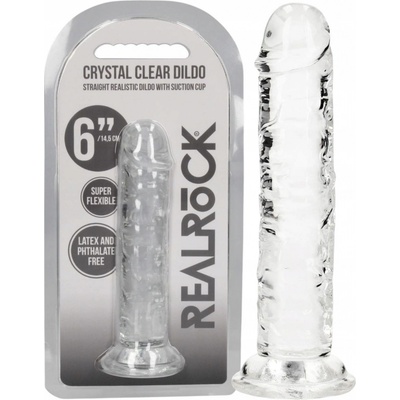 Realrock Realistické dildo s přísavkou transparentní 15,5 cm – Zboží Dáma