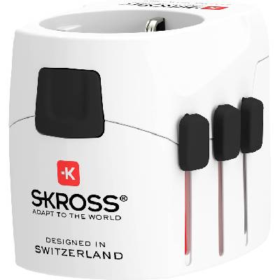 Адаптер SKROSS PRO Light, 2 x USB-A, World, Бял (SKROSS-1302470)