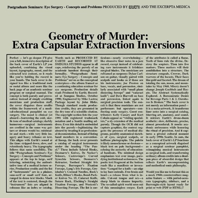 Earth - Geometry Of Murder - The Extra Capsular Extraction Inversions CLR LTD 2 LP