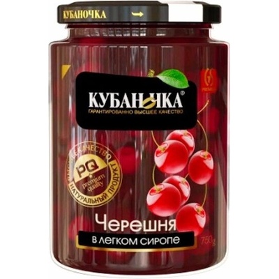 Kubanočka Třešně v lehkém sirupu 750 g