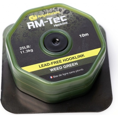 RidgeMonkey šňůra RM-Tec Lead Free Hooklink 25lbs 10m Weed Green