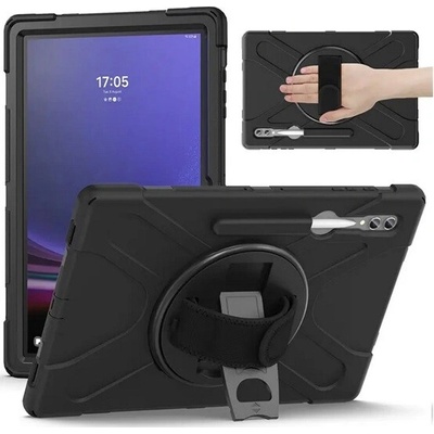 GIGAPACK Samsung Tab S9 Ultra LTE Defender, plastové ochranné puzdro na telefón, odolné proti nárazom, 360° + remienok na ruku, Čierne GP-152772